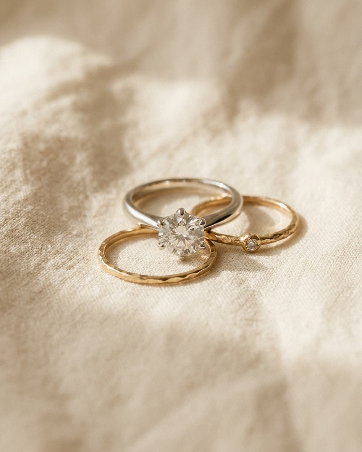 overhead jewelry photographed with bling ai — curated edit, warm linen